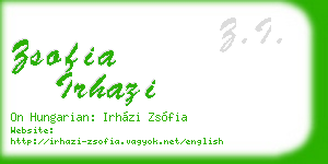 zsofia irhazi business card