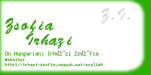 zsofia irhazi business card